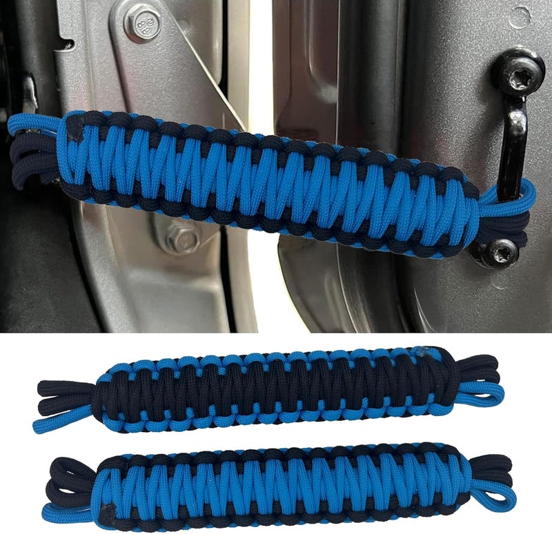 KIXILO Door Limiting Straps for 1987-2023 Wrangler CJ YJ TJ JK JL & Gladiator JT Truck Retractable High Toughness Swing Limiter Replacement Parts 2 Pack (Blue) - Image 2